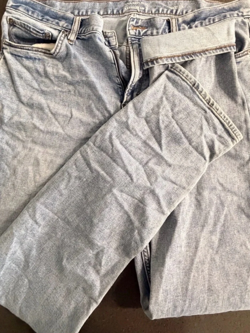 Lot Of 3 Jeans Banana Republic Traveler Slim Fit 36X32 Jeans Light Medium Dark